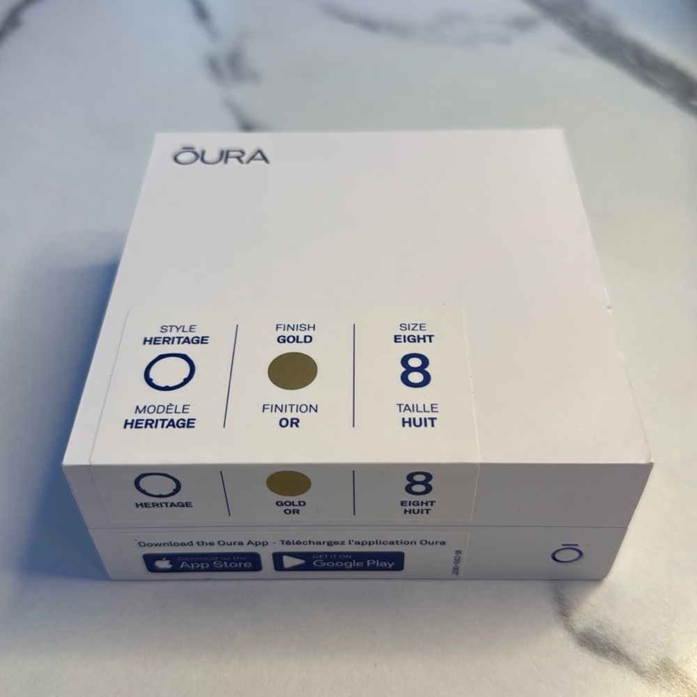 Oura Ring Gen3 Heritage - Gold - Size 8 - Smart Ring